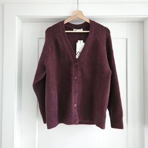 Zara Rich Burgundy Women's Cardigan - Medium
